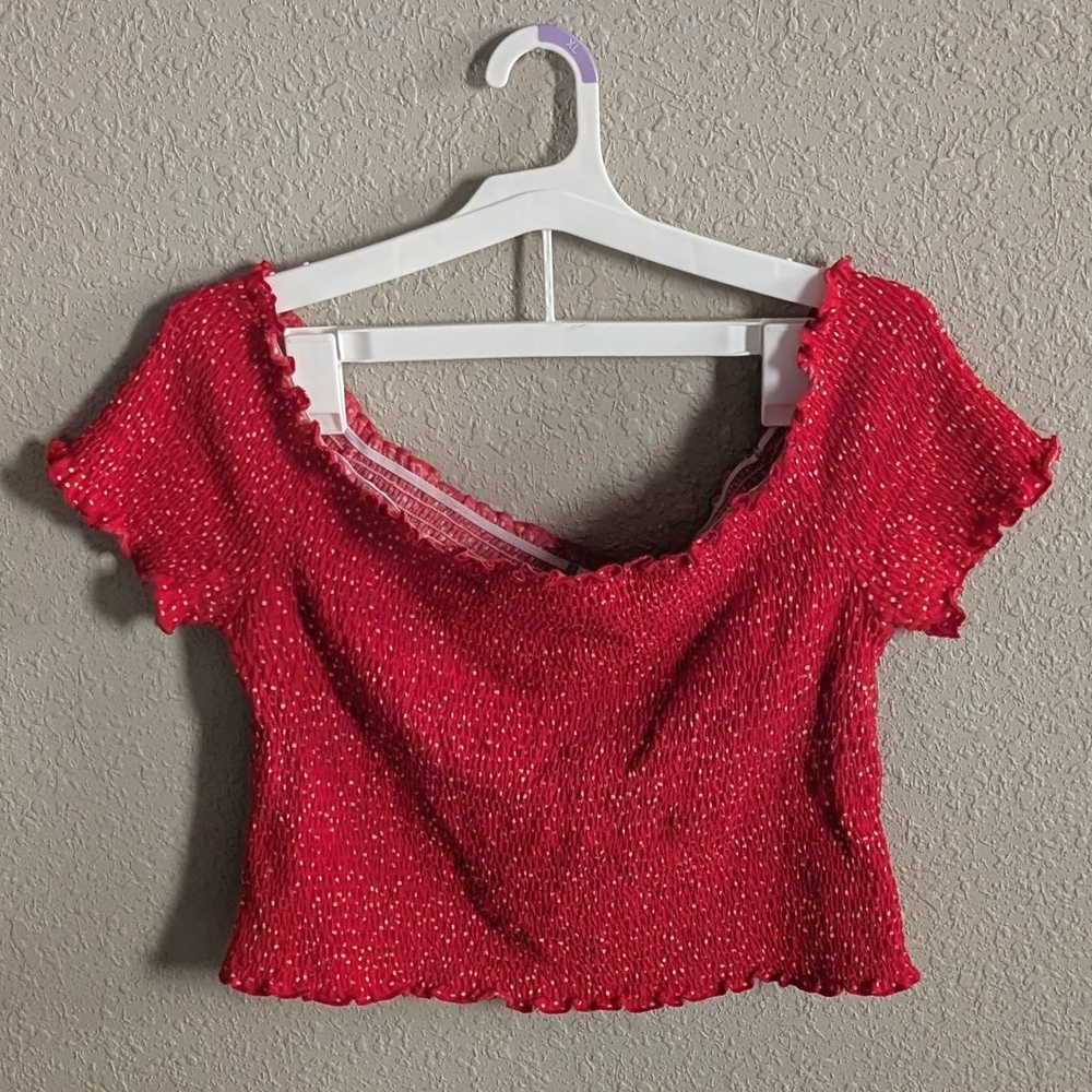 Forever 21 Red Knit Crop Top